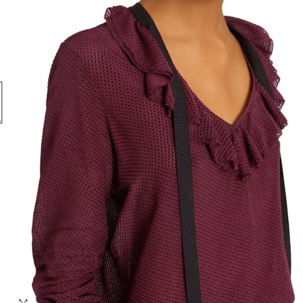 REISS Mackenzie Ruffled Long Sleeve Top - Picture 3 of 5